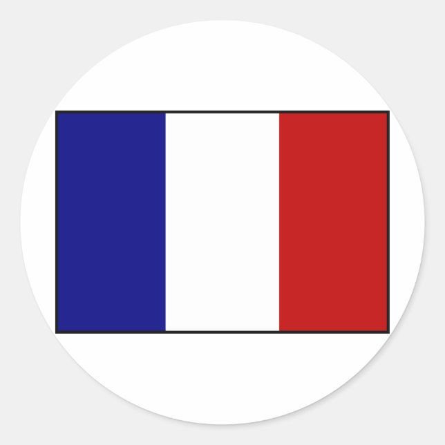 Sticker Rond Drapeau français (Devant)