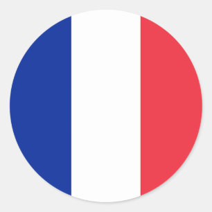 Sticker Rond Drapeau français