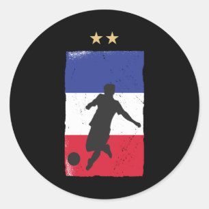Sticker Rond Drapeau français du drapeau français du maillot de