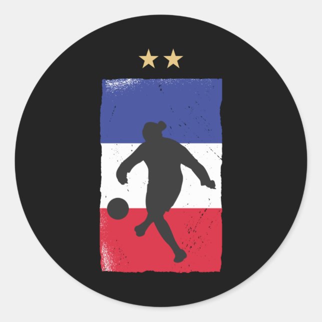 Sticker Rond Drapeau français du drapeau français du maillot de (Devant)