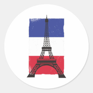 Sticker Rond Drapeau français France