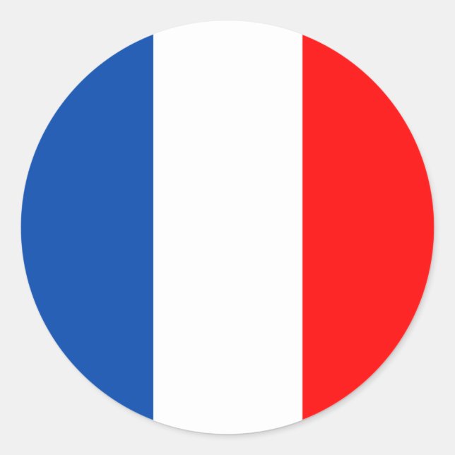 Sticker Rond Drapeau France (Devant)