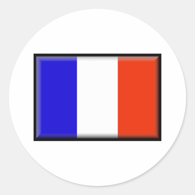 Sticker Rond Drapeau France (Devant)