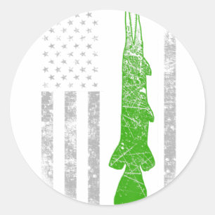 Sticker Rond Drapeau Gar Alligator - Pêche Gar Alligator