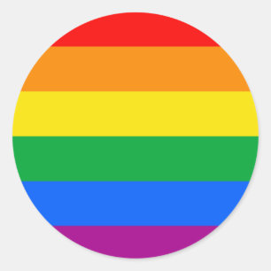 Sticker Rond Drapeau Gay pride traditionnel