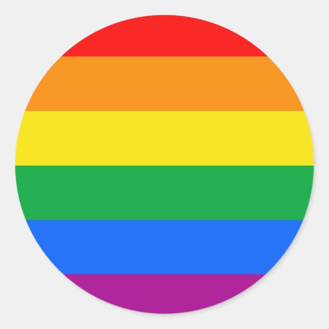 Sticker Rond Drapeau Gay pride traditionnel (Devant)