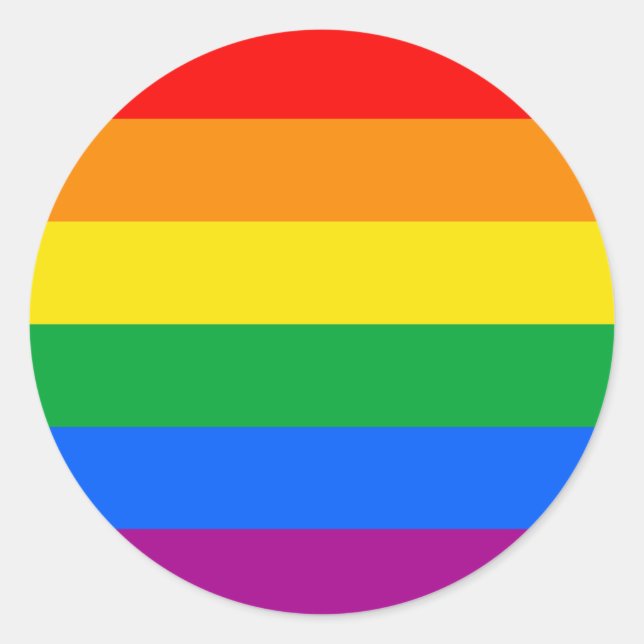 Sticker Rond Drapeau Gay pride traditionnel (Devant)