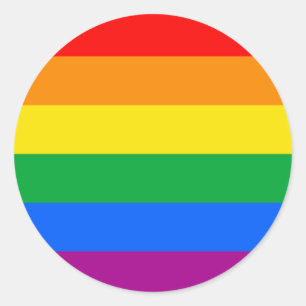Sticker Rond Drapeau Gay pride traditionnel