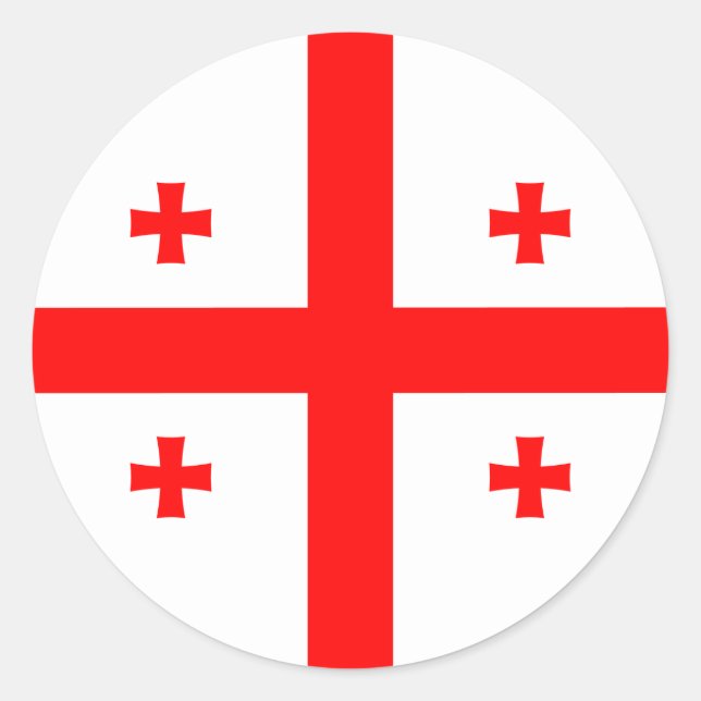 Sticker Rond Drapeau géorgien, Drapeau géorgien (Devant)