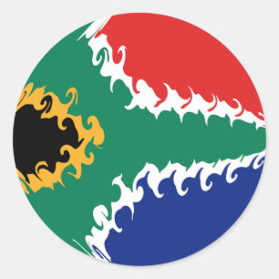 Sticker Rond Drapeau gris de l'Afrique du Sud