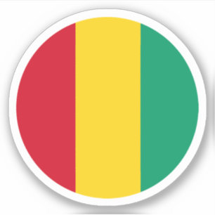 Sticker rond Drapeau Guinée