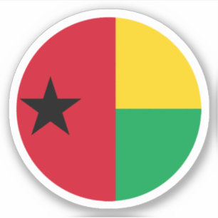 Sticker rond Drapeau Guinée-Bissau