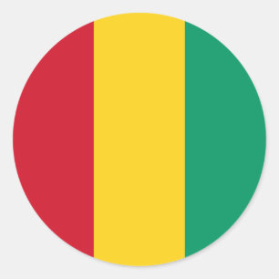 Sticker Rond Drapeau guinéen, Drapeau de Guinée
