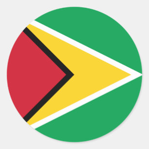 Sticker Rond Drapeau Guyana