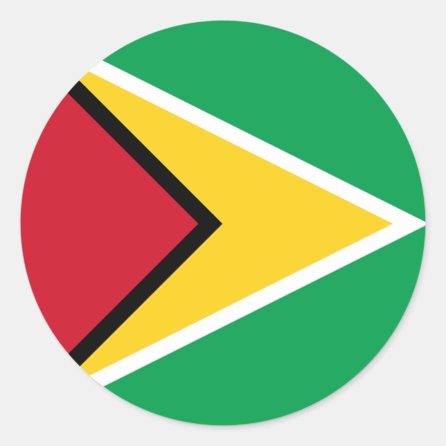 Sticker Rond Drapeau Guyana (Devant)