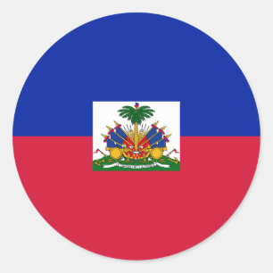 Sticker Rond Drapeau haïtien