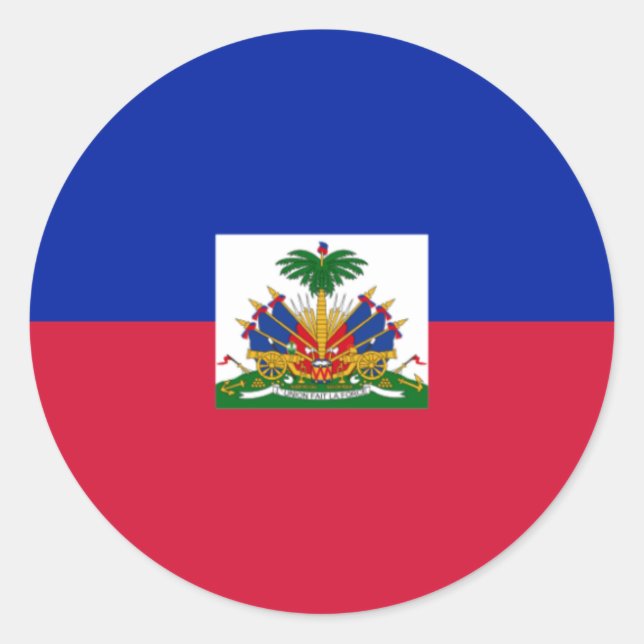 Sticker Rond Drapeau haïtien, Drapeau d'Haïti (Devant)