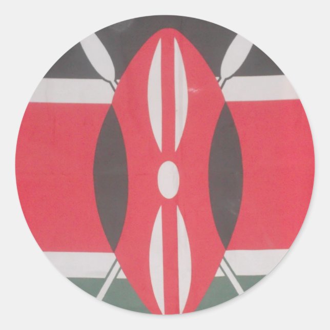 Sticker Rond Drapeau Harambe vintage Kenya (Devant)