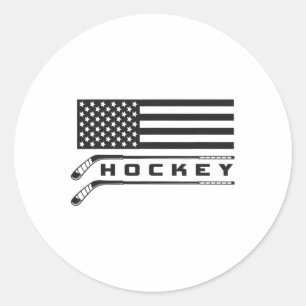 Sticker Rond Drapeau Hockey Vêtements - Hockey
