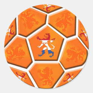 Sticker Rond Drapeau hollandais de Pays-Bas Balles de football