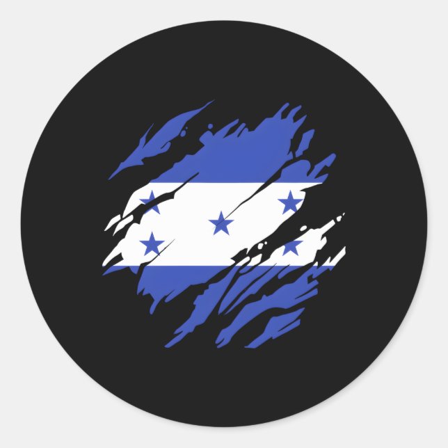 Sticker Rond Drapeau hondurien (Devant)