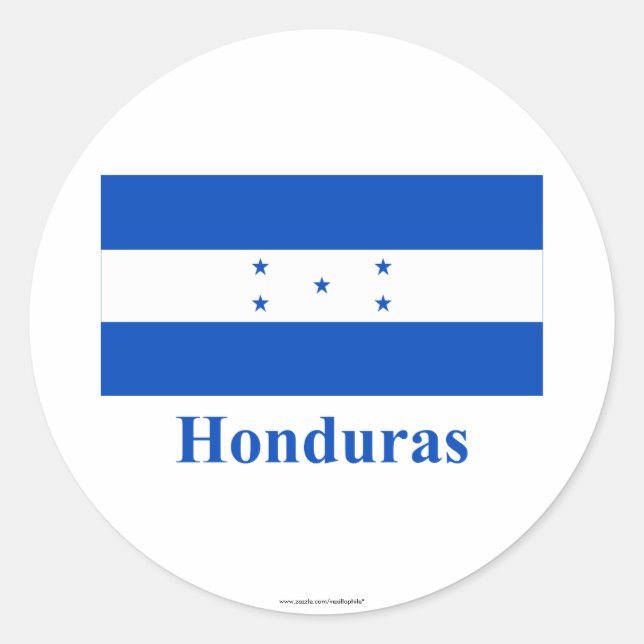 Sticker Rond Drapeau hondurien avec nom (Devant)
