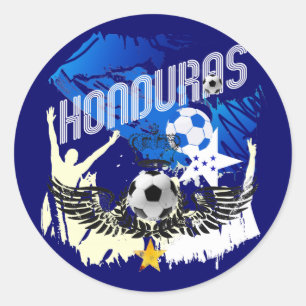 Sticker Rond Drapeau hondurien Grunge football festa soccer des