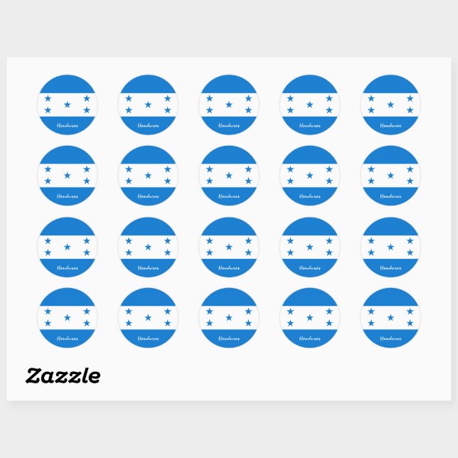 Sticker Rond Drapeau hondurien patriotes / sports (Feuille)