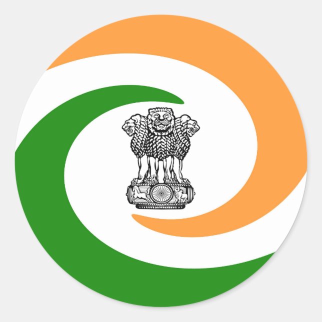 Sticker Rond Drapeau indien (Devant)