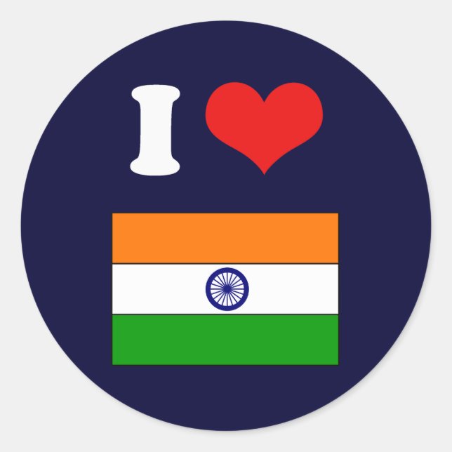 Sticker Rond Drapeau indien (Devant)