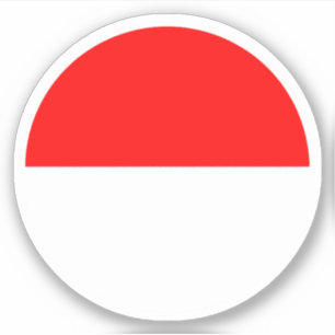 Sticker rond Drapeau Indonésie