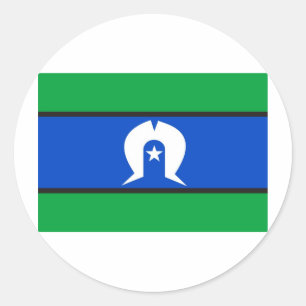 Sticker Rond Drapeau insulaire du détroit de Torres