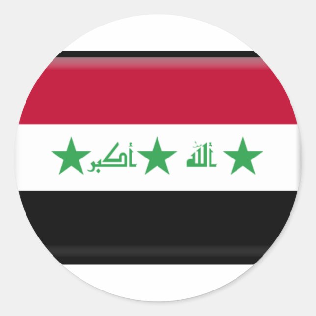 Sticker Rond Drapeau Iraq (Devant)