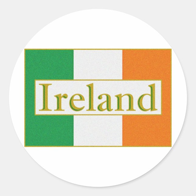 Sticker Rond Drapeau irlandais (Devant)