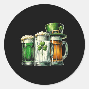 Sticker Rond Drapeau irlandais de la bière Jour de la Saint Pat