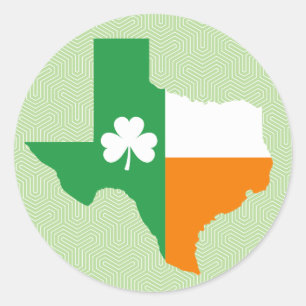 Sticker Rond Drapeau irlandais du Texas