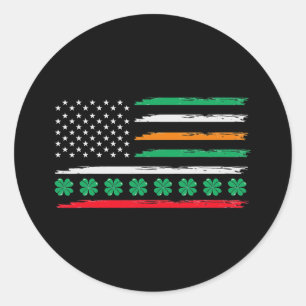 Sticker Rond Drapeau irlandais italien irlandais Italie Pride