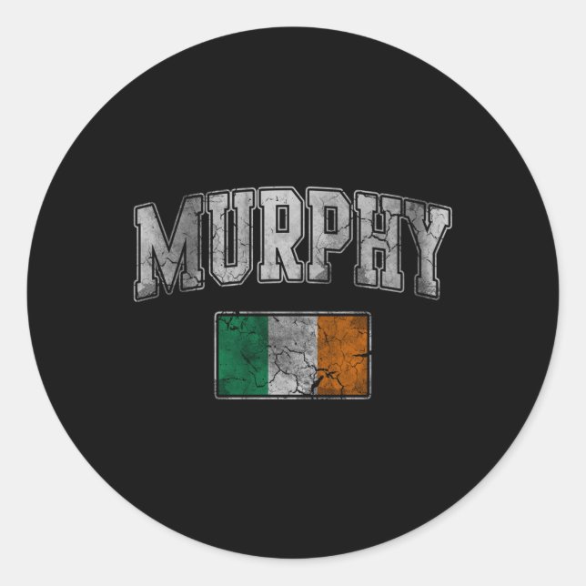 Sticker Rond Drapeau irlandais Murphy Irlande Jour de la Saint  (Devant)
