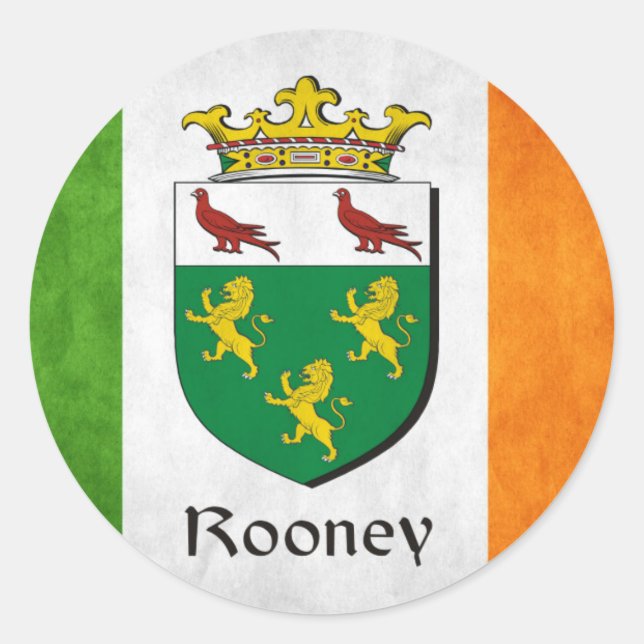Sticker Rond Drapeau irlandais Rooney (Devant)