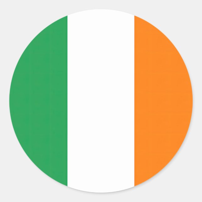 Sticker Rond Drapeau Irlande Tricolore (Devant)