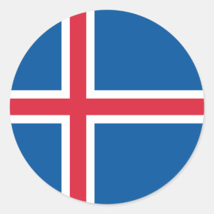 Sticker Rond Drapeau islandais, Drapeau islandais