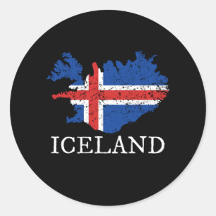 Sticker Rond Drapeau Islande