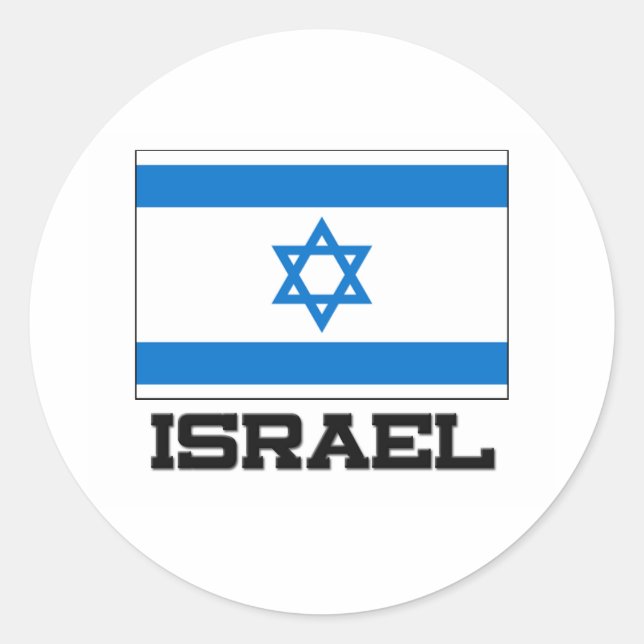 Sticker Rond Drapeau Israël (Devant)