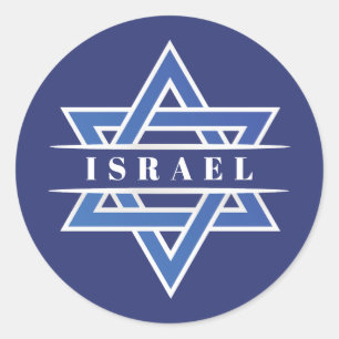 Sticker Rond Drapeau Israël Star De David
