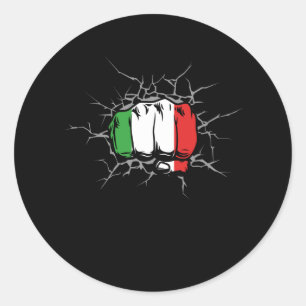 Sticker Rond Drapeau Italie