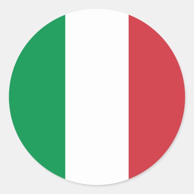 Sticker Rond Drapeau italien (Devant)