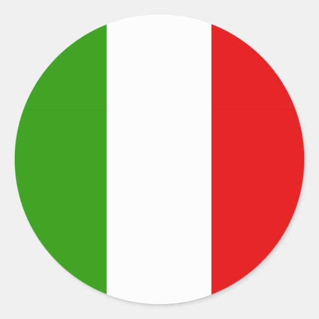 Sticker Rond Drapeau italien (Devant)