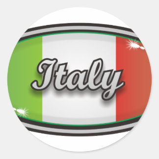 Sticker Rond Drapeau italien 1