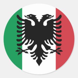 Sticker Rond Drapeau italien Arberesh, Italie
