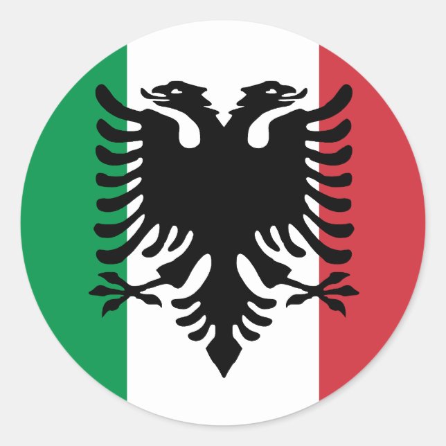 Sticker Rond Drapeau italien Arberesh, Italie (Devant)
